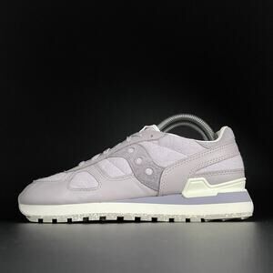 Saucony Shadow Women’s 9.5 Purple White Leather Casual Sneakers Walking Shoes